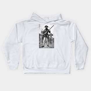 Blackbeard at attention with rifle Kids Hoodie